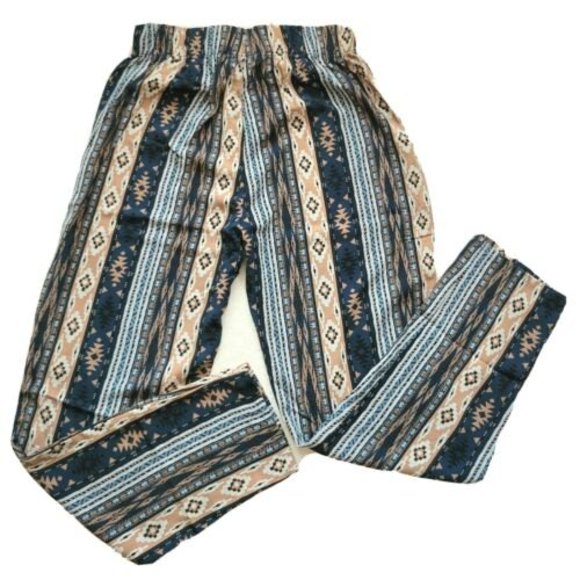 Women's pants size large in Aztec print elastic waistband tapperd leg Brand New - Picture 2 of 7